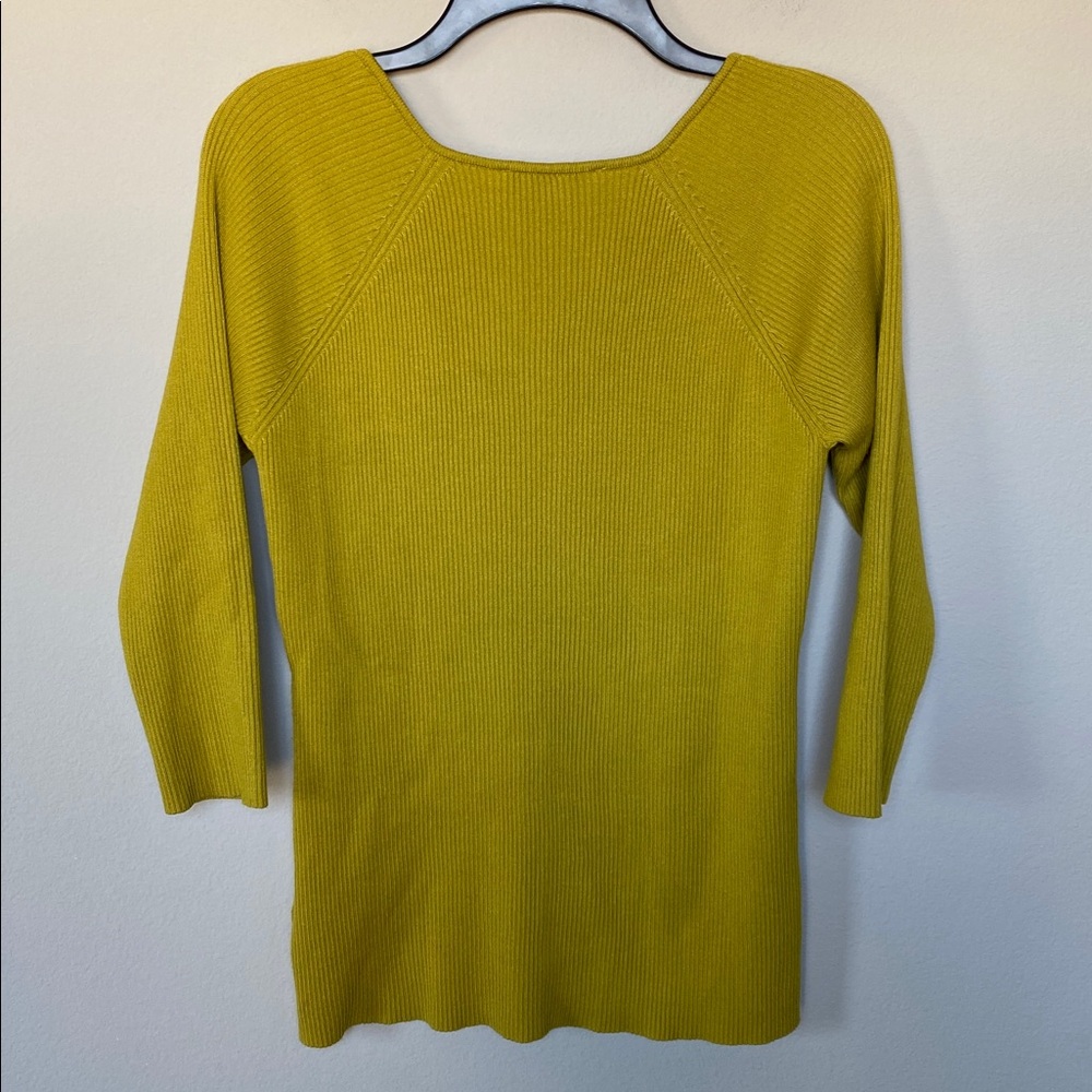 Madison Grey Chartreuse Ribbed Sweater - Picture 5 of 5